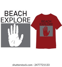 T SHIRT DESIGN WITH BEACH 