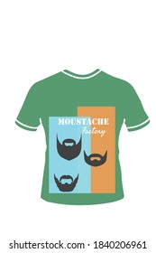 T-Shirt mit Design von Bart drei Männern und kalligrafisches Schreiben