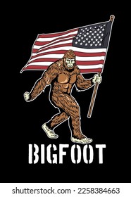 t shirt design BIGFOOT PATRIOT
