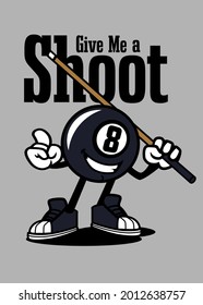 t shirt design BILLIARD MASCOT