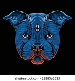 t shirt design blue head dog svg