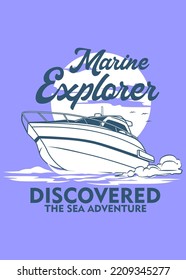 t shirt design BOAT MARINE EXPLORER
