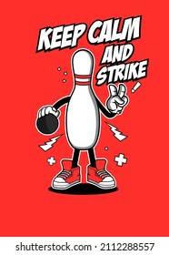 t shirt design BOWLING CARTOON
