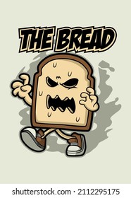 t shirt design BREAD ZOMBIE CARTOON
