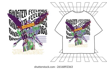 t shirt design, brutalism t-shirt design, urban graphic t-shirt, streetwear design for print or screen printing, cool slogan quote typography lettering, street style fashion design