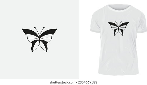 t shirt design with butterfly 