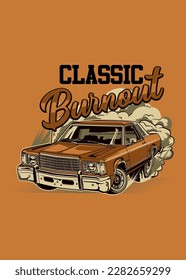 t shirt design Classic Burnout cartoon
