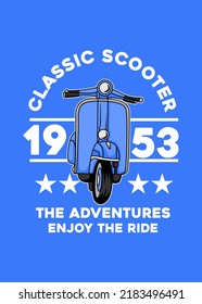 t shirt design CLASSIC SCOOTER ADVENTURES
