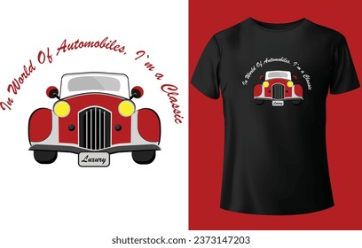 t shirt design of a classic vintage car