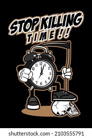 t shirt design THE CLOCK CARTOON
