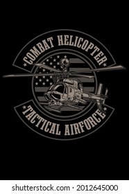 t shirt design COMBAT HELICOPTER