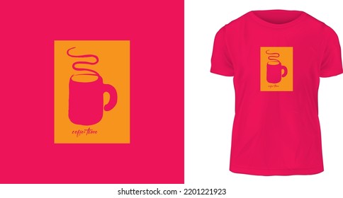 t shirt design concept, coffee time
