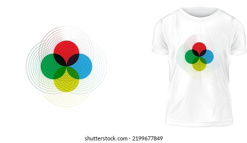 concepto de diseño de camiseta, onda multicolor