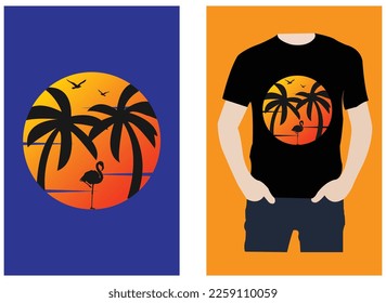 t shirt design concept. t shirt design with a person. beach t shirt vector design and illustration.