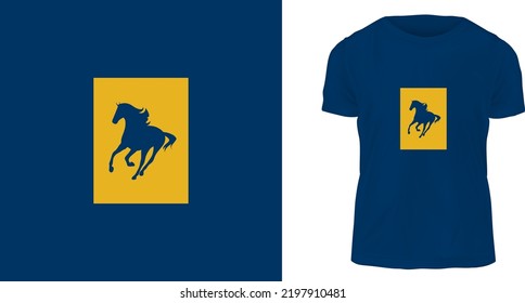 t shirt design concept, running horse