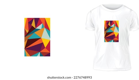 t shirt design concept, triangle color pattern