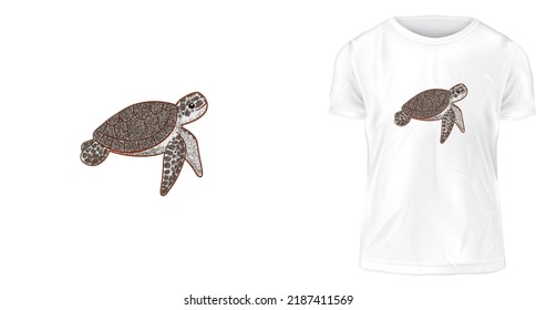 t shirt design concept, I am a turtle I am happiest when floating on the sea