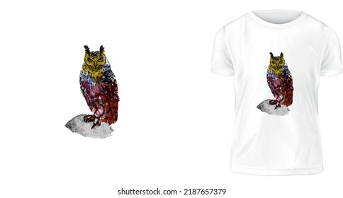 concepto de diseño de camiseta, cuando el búho canta la noche es silencioso