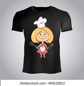 T shirt design - cute cook character
