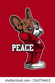 t shirt design CUTE DOG PEACE CARTOON
