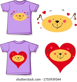 T shirt Design - Dog in Love Printed Design