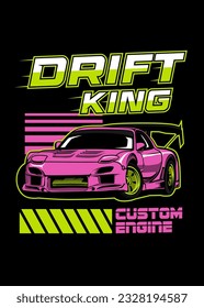 t shirt design Drift Racing King
