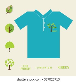 T- shirt design - ECO FRIENDLY - Creative Ecology concept with Trees Vector Design.