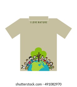 T- shirt design - ECO FRIENDLY - Creative Ecology concept. Vector illustration.