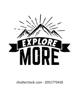 t shirt design explore more with mountain vintage illustration