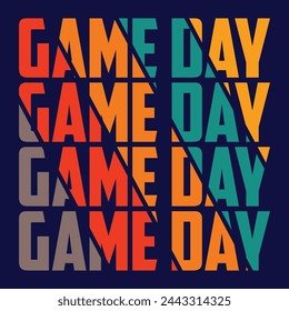 t shirt design game day with rugby ball vintage illustration