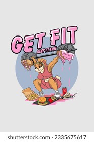 t shirt design Get Fitt Fun Cartoon
