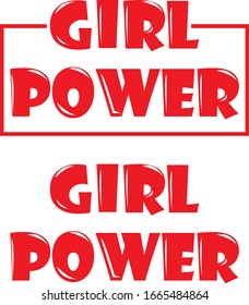 T shirt design with GIRL POWER slogan