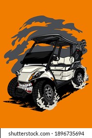 t shirt design GOLF CART MONSTER CAR