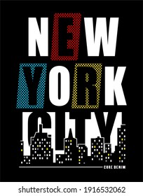 t shirt design graphic, vector, illustration new york city lettering typography