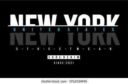 t shirt design graphic, vector, illustration new york city lettering typography