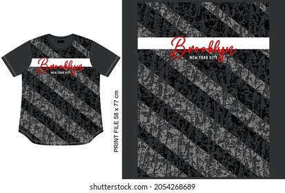 T SHIRT DESIGN, GRUNGE TEXTUTE BACKGROUND PRINT, BROOKLYN WORDS, CLOTHING STYLE