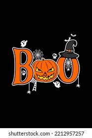 t shirt design halloween Boo cartoon
