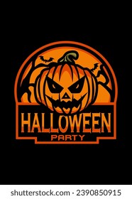 t shirt design Halloween Party Badge
