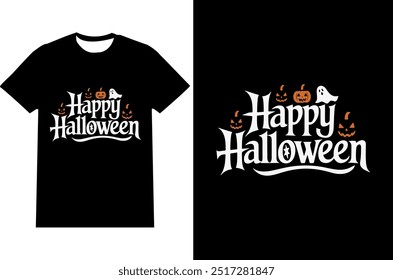 T shirt design Halloween typography with black background