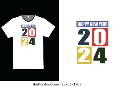 T shirt Design with Happy New Year 2024