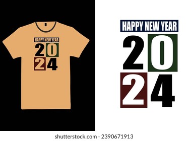 T shirt Design with Happy New Year 2024