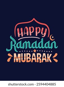 T shirt design for Happy ramadan mubarak