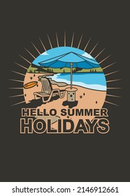 t shirt design HELLO SUMMER
