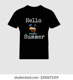 t shirt design with hello summer