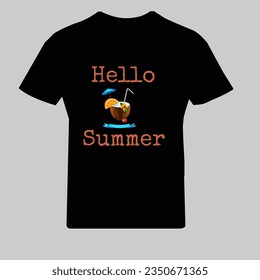 t shirt design with hello summer