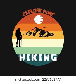 t shirt design hiking vector 