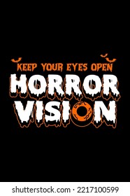 t shirt design HORROR VISION HALLOWEEM
