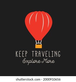 T shirt design with hot air balloon