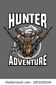 t shirt design HUNTER THE ADVENTURE
