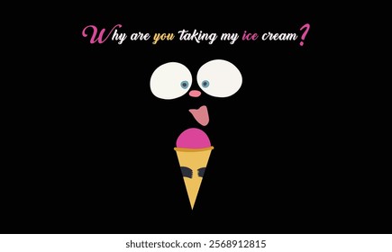 
T shirt design ice cream stealer dark background vector design for use.